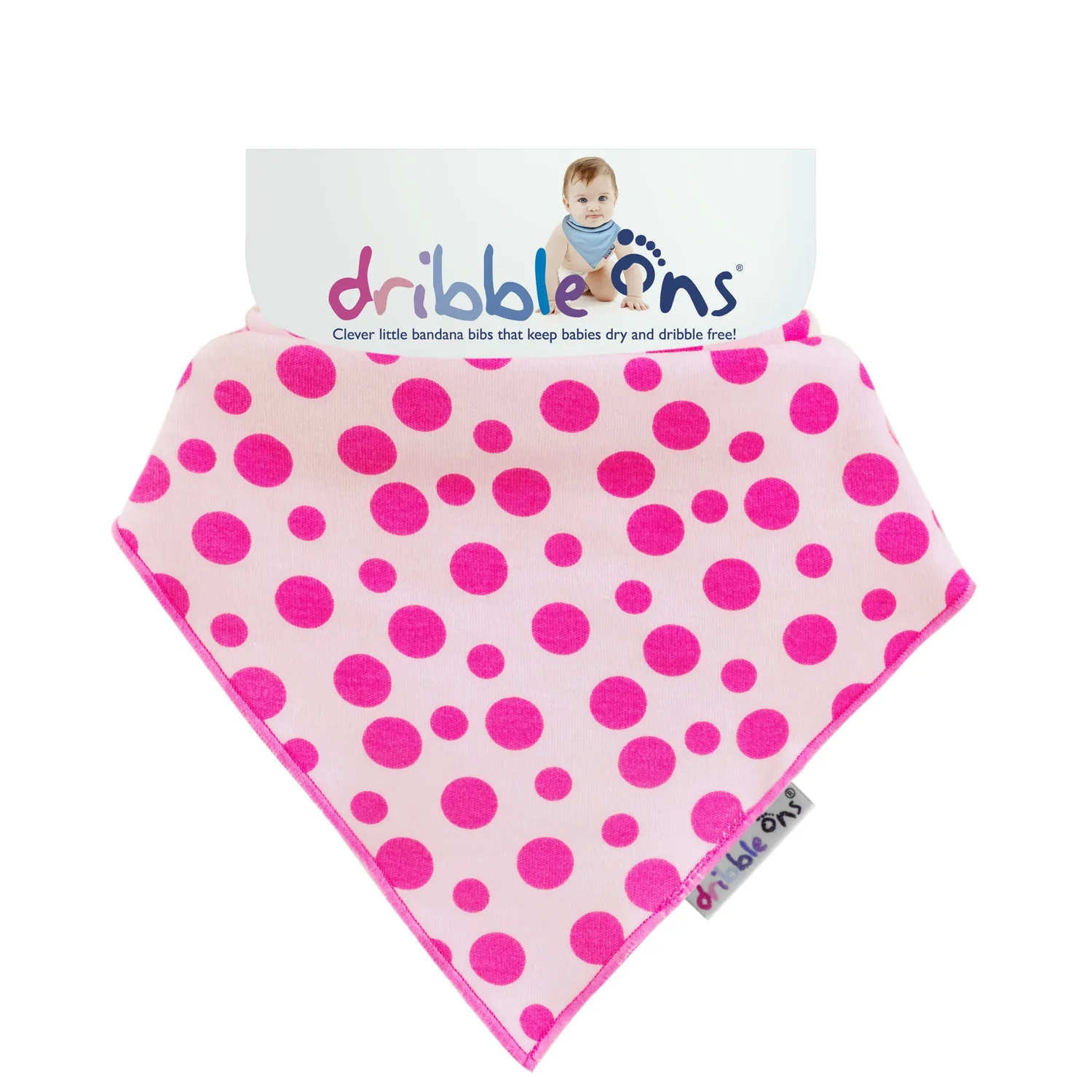 Sock Ons Dribble Ons Designer savlesmæk pink spot