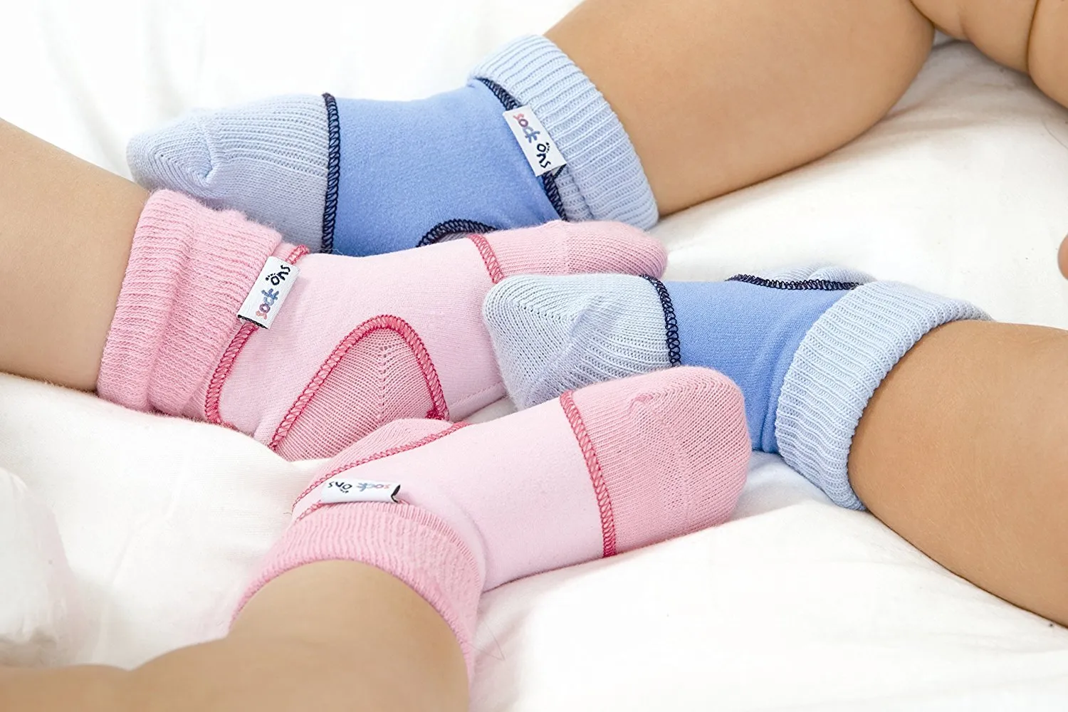 Sock Ons sokkeholder 0-6 måneder fuchsia elastik