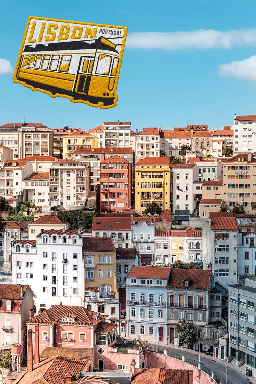 Vagabond Heart Lisbon strygemærke 6,4x7 cm souvenir