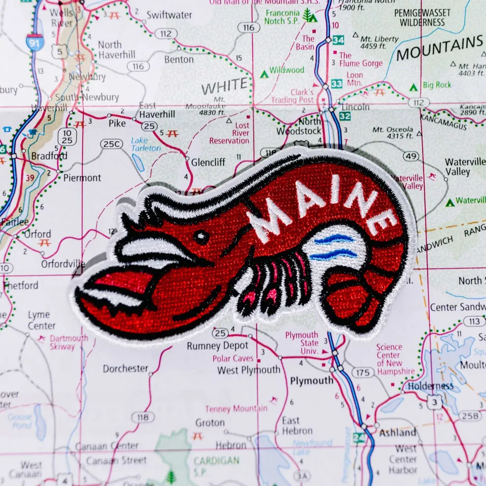 Vagabond Heart Maine strygemærke USA souvenir broderet