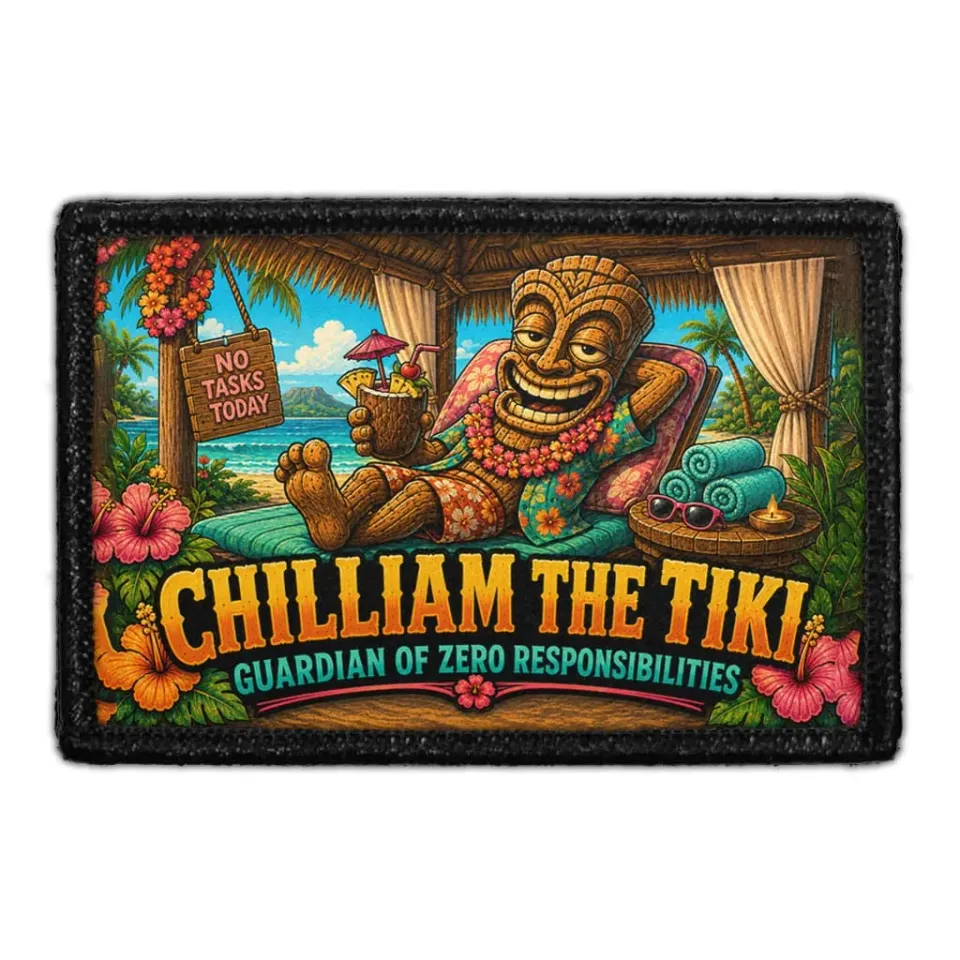 Pull Patch Chilliam the Tiki patch velcro 3x2 tommer