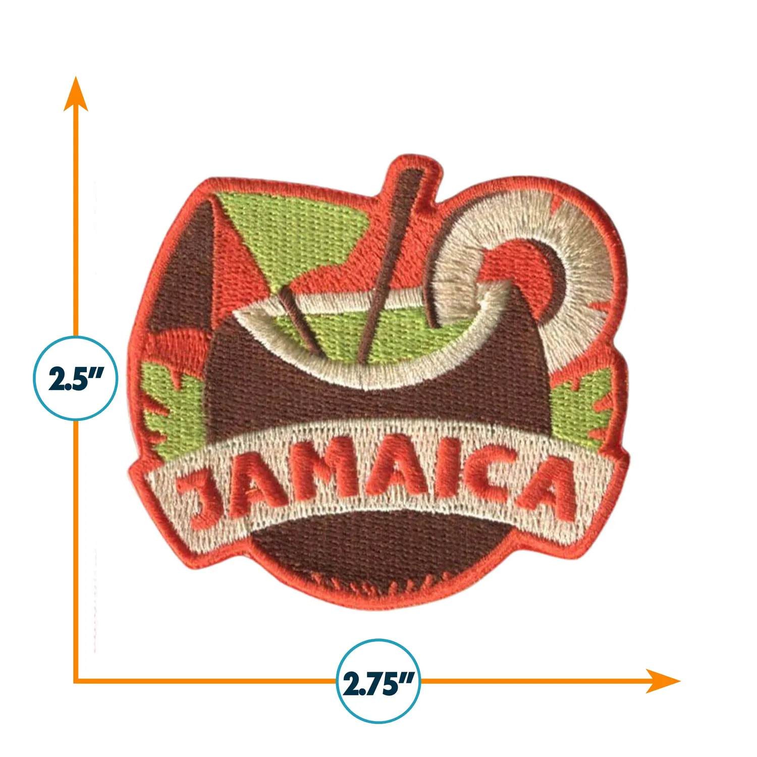 Vagabond Heart Jamaica strygemærke broderet