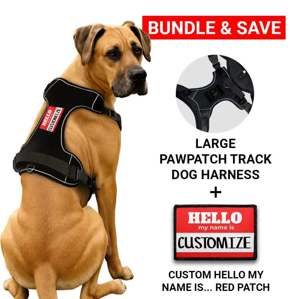 Pull Patch PawPatch Track hundesele rød large navneskilt