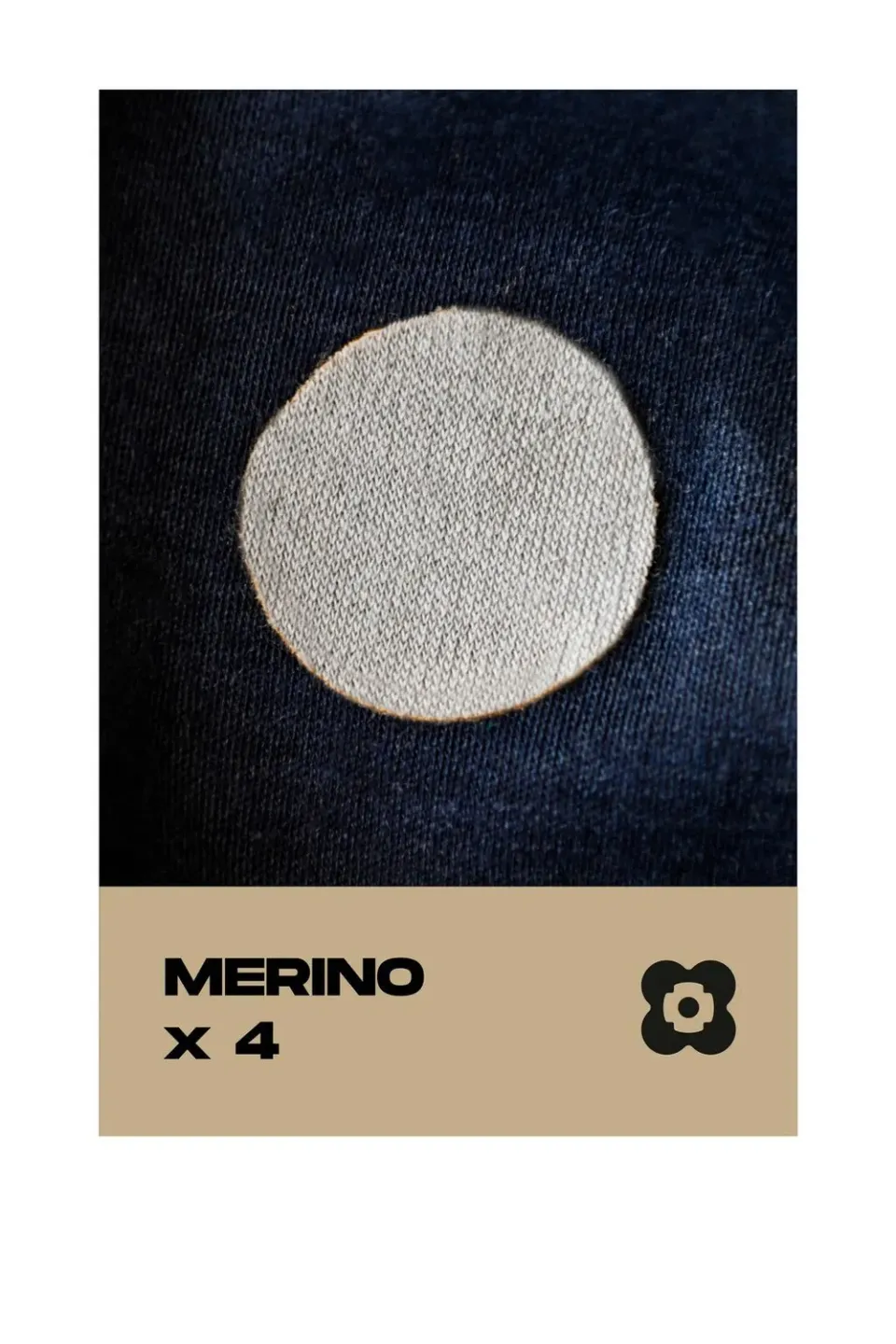 FabPatch Merino Grey strygelapper grå 4 stk uld