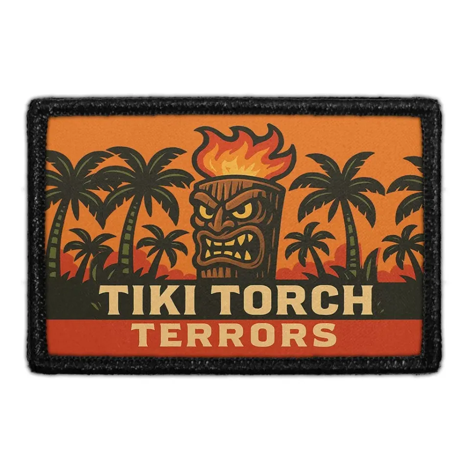 Pull Patch Tiki Torch Terrors patch med velcro 76x51 mm